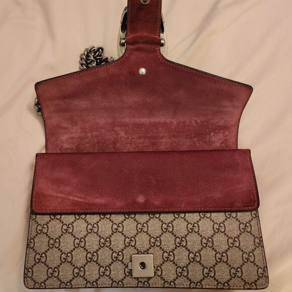 Gucci Blooms Medium Dionysus Shoulder Bag Red Cherry Blossom Canvas Suede - Picture 11 of 12